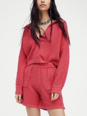 Free People Beach Carter Sweater in Rose